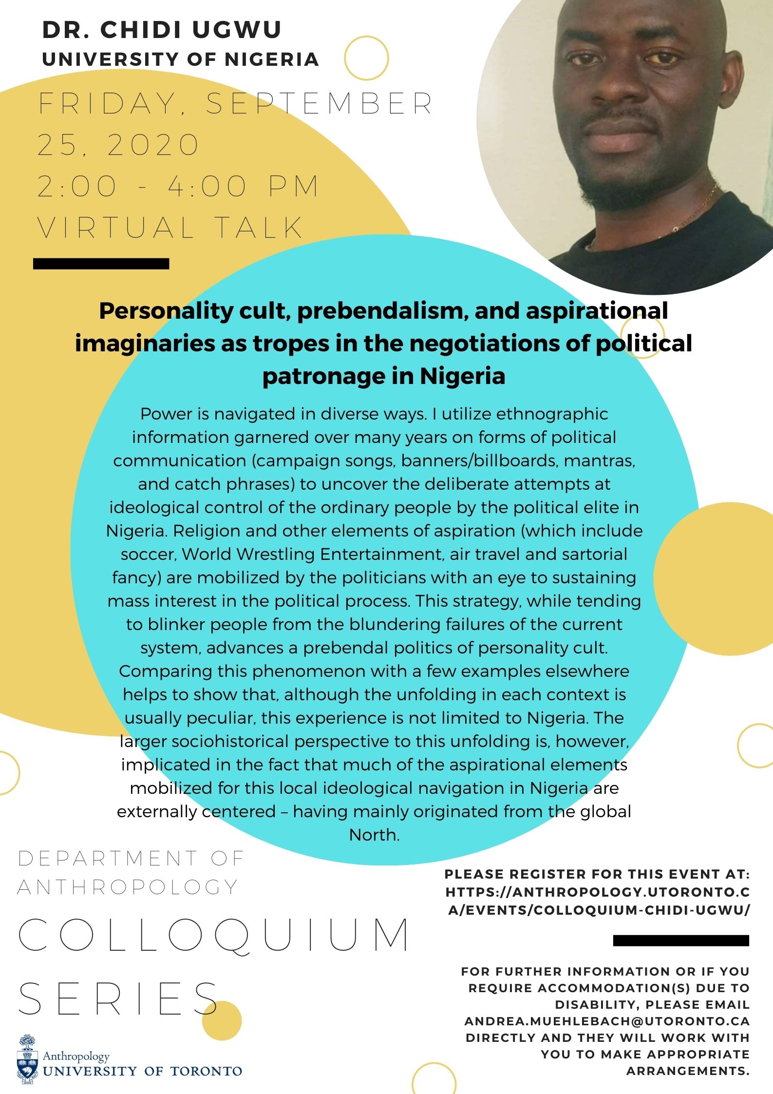Poster featuring Dr. Chidi Ugwu