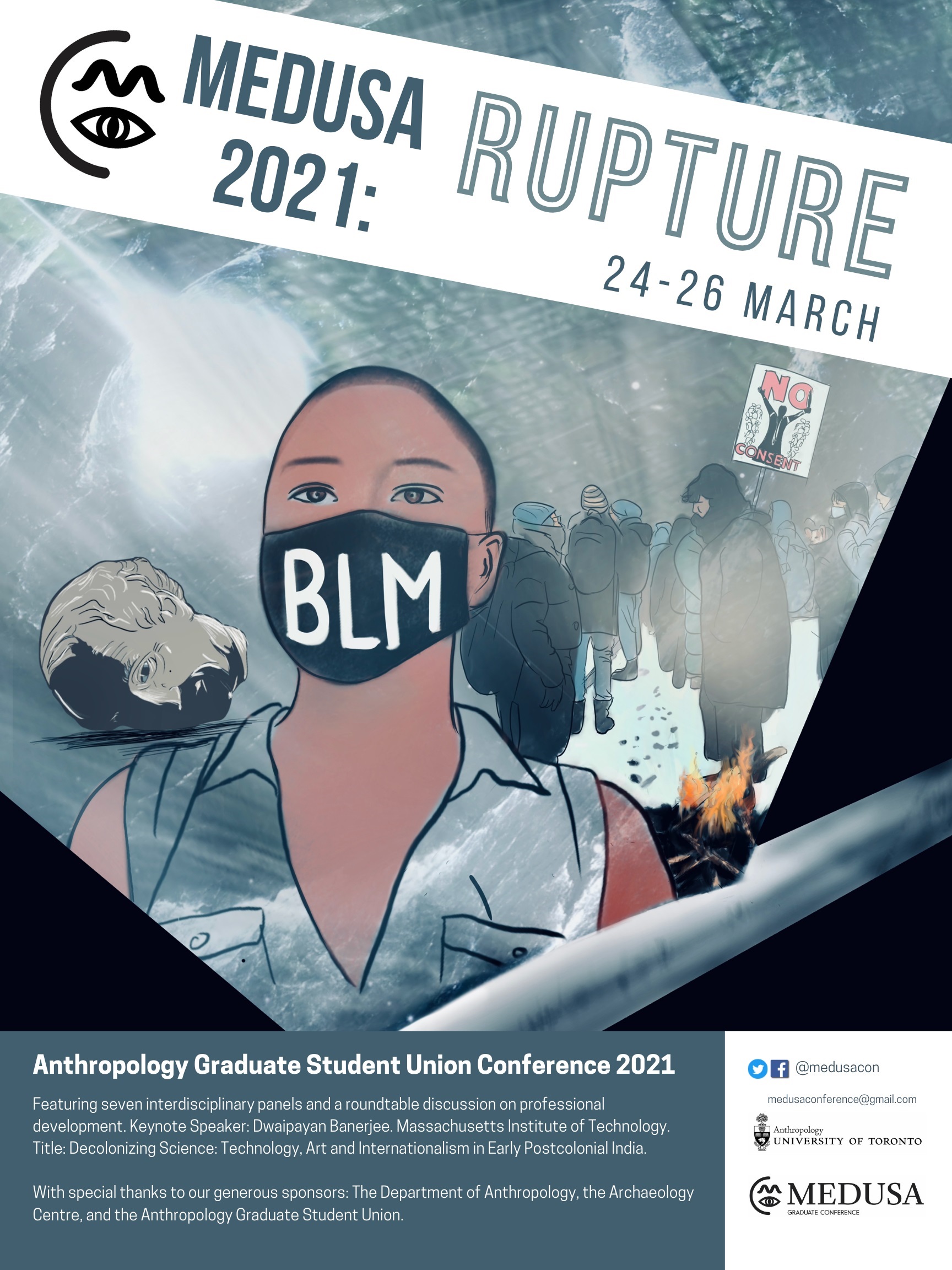 Poster Depicting Person in BLM face mask